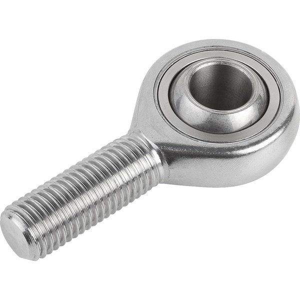 Kipp Rod End, Stainless Steel, Polished, M12 Thrd Sz, 33 mm Thrd Lg, 70 mm Overall Lg K0720.121